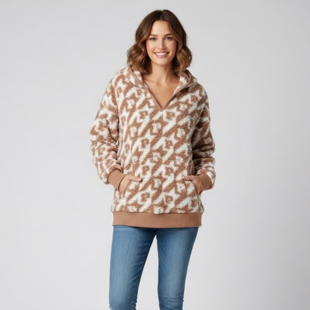 Victoria’s Secret PINK Cozy Fleece Pullover Sherpa Hoodie size L